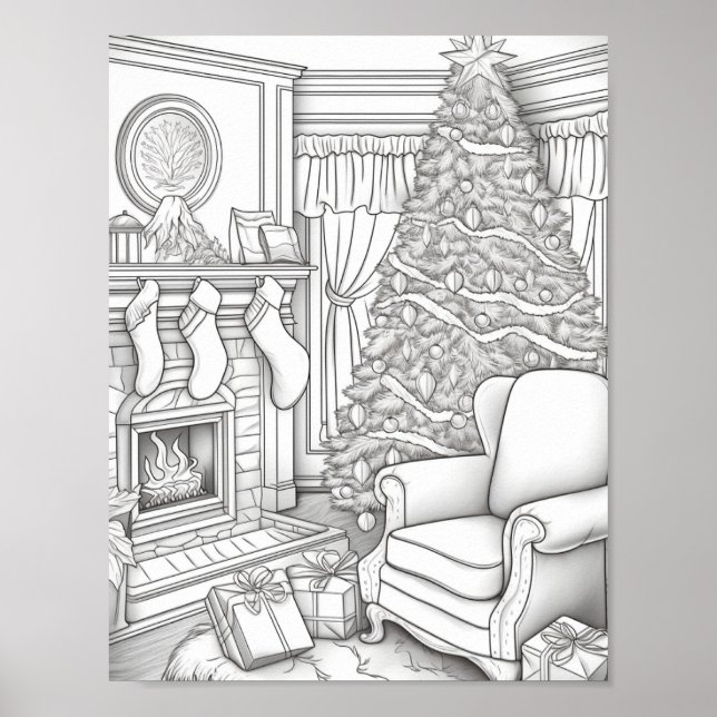 Frohe Weihnachts-Erwachsenenfarben Poster (Vorne)