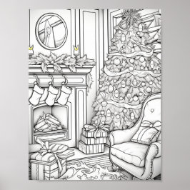 Frohe Weihnachts-Erwachsenenfarben Poster