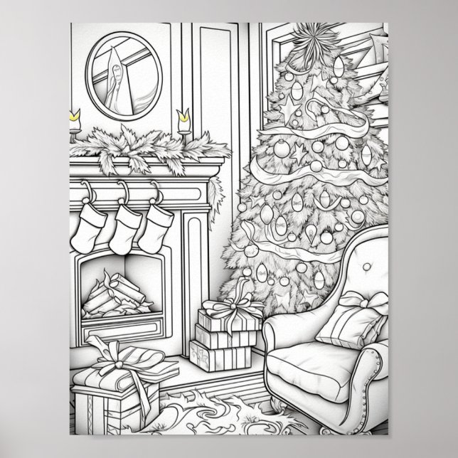 Frohe Weihnachts-Erwachsenenfarben Poster (Vorne)