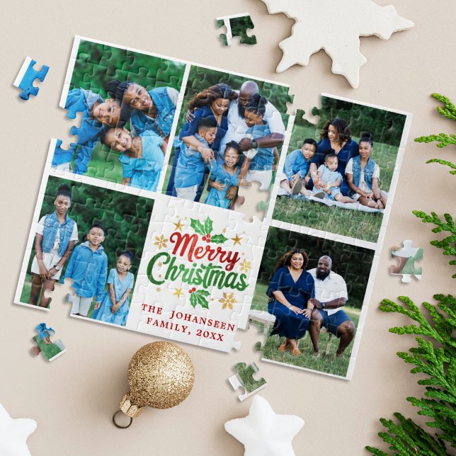 Frohe Weihnachts-Familie Foto Collage Festspiele (Von Creator hochgeladen)