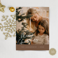 Frohe Weihnachts Familie Foto, Navy Blue