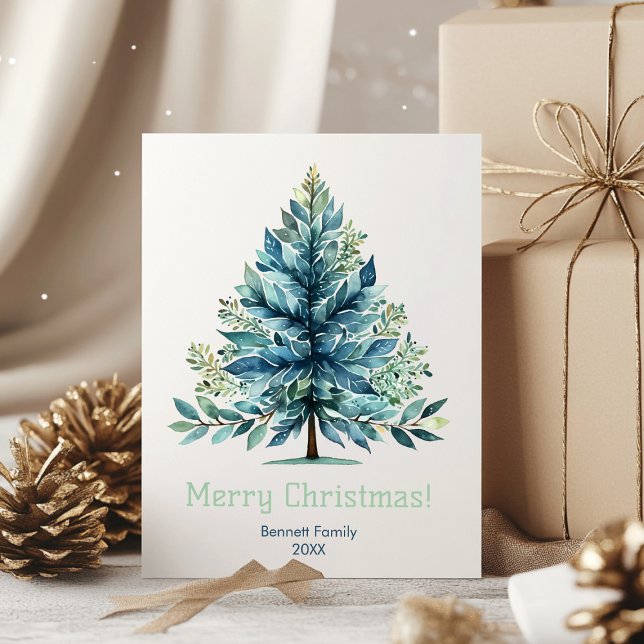 Frohe Weihnachts Familienurlaubskarte Einladung (Nature-inspired, minimalist, and festive. The perfect holiday card this season 🌲❄️)