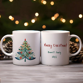 Frohe Weihnachts Familienurlaubskarte Kaffeetasse