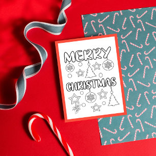 Frohe Weihnachts-Farbseiten Aktionskarten Postkarte