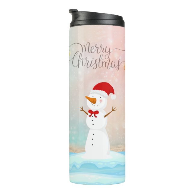 Frohe Weihnachts Feierliche Snowman Thermosbecher (Nach rechts gedreht)