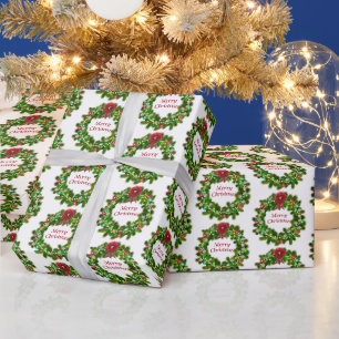 Frohe Weihnachts Feiertag Wreath Muster Geschenkpapier