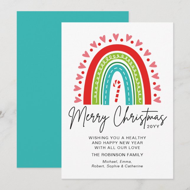 Frohe Weihnachts-Festival Regenbogen Candy Cane He (Vorne/Hinten)