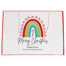 Frohe Weihnachts-Festival Regenbogen Candy Cane He Große Geschenktüte