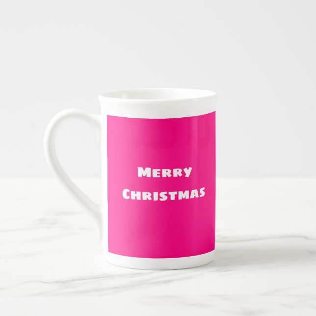 Frohe Weihnachts-festliche Liebe, Warmth Deep Pink Prozellantasse (Links)