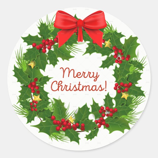 Frohe Weihnachts-Feuersticker Runder Aufkleber (Vorderseite)
