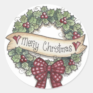 Frohe Weihnachts-Feuersticker Runder Aufkleber