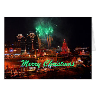 Frohe Weihnachts Feuerwerke Kansas City Plaza Ligh