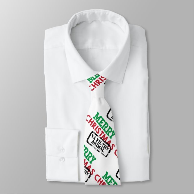 Frohe Weihnachts Filthy Animal - GraphicLoveShop Krawatte (Gebunden)