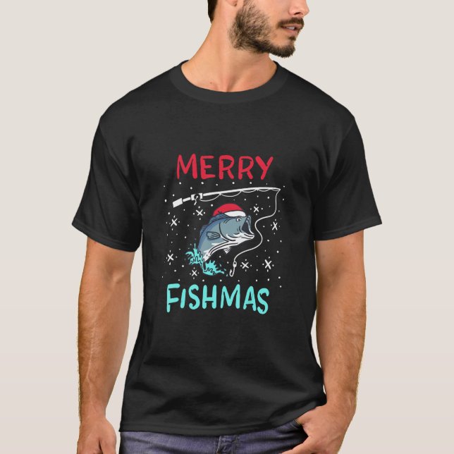Frohe Weihnachts-Fischerei Funny Fish Fish Fish Fi T-Shirt (Vorderseite)