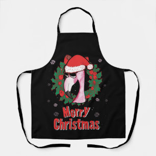 Frohe Weihnachts Flamingo Weihnachtsmannmütze Son Schürze