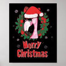 Frohe Weihnachts Flamingo Weihnachtsmannmütze Sonn