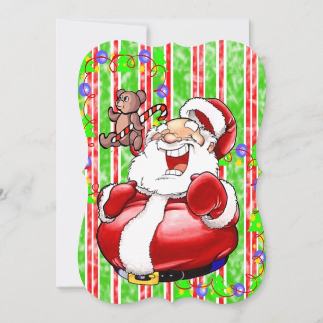 Frohe Weihnachts-Flat Grußkarte Teddy Bär Karte (Vorderseite)