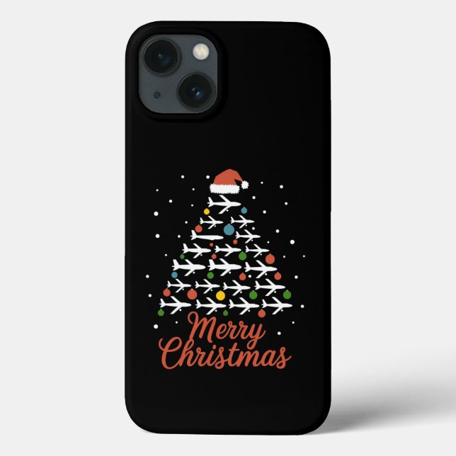 Frohe Weihnachts-Flugzeug Tree Urlaub Case-Mate iPhone Hülle (Rückseite)