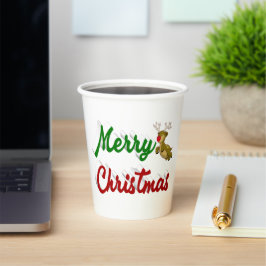 Frohe Weihnachts-Flying-Rentier-Skript Pappbecher