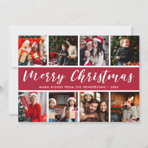 Frohe Weihnachts Foto Collage Calligraphie Feiertagskarte