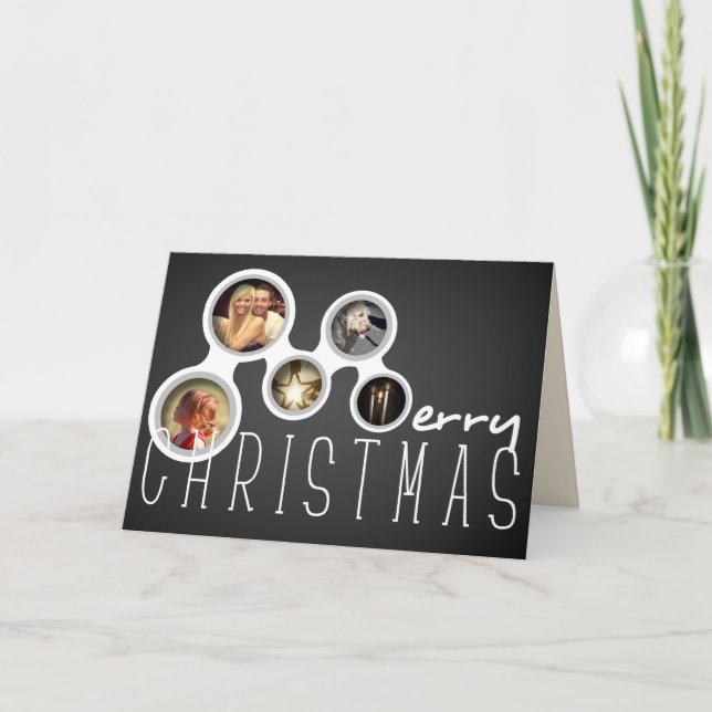 Frohe Weihnachts Foto Collage Card Feiertagskarte (Vorderseite)