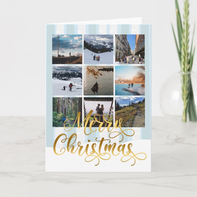 Frohe Weihnachts Foto Collage Grußkarte Karte (Vorderseite)