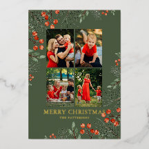 Frohe Weihnachts Foto Collage Wasserfarbe Blütenfa