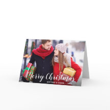 Frohe Weihnachts Foto Couple Falten Card WS