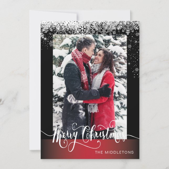 Frohe Weihnachts-Foto Feiertagskarte (Vorderseite)