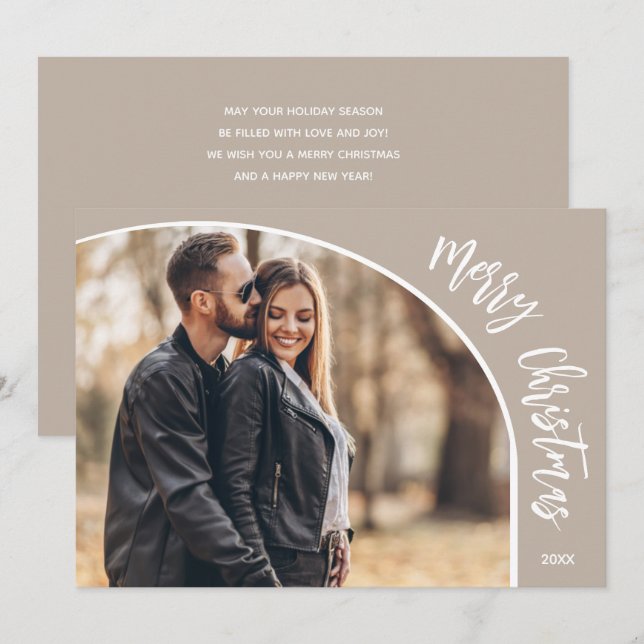 Frohe Weihnachts-Foto Feiertagskarte (Vorne/Hinten)