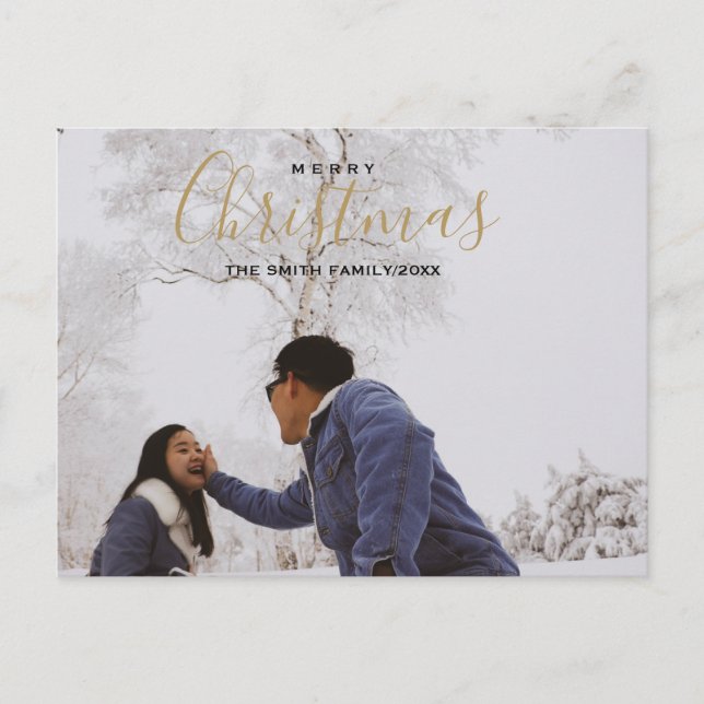 Frohe Weihnachts-Foto Feiertagspostkarte (Vorderseite)