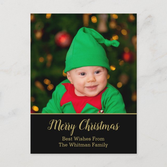 Frohe Weihnachts-Foto Feiertagspostkarte (Vorderseite)