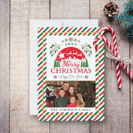 Frohe Weihnachts-Foto Gedächtnis Red Green Candy C Feiertagskarte