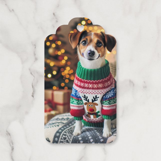 Frohe Weihnachts-Foto Geschenkanhänger (Rückseite)