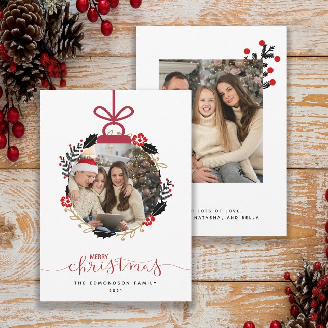 Frohe Weihnachts-Foto Globe Ornament Card (Von Creator hochgeladen)