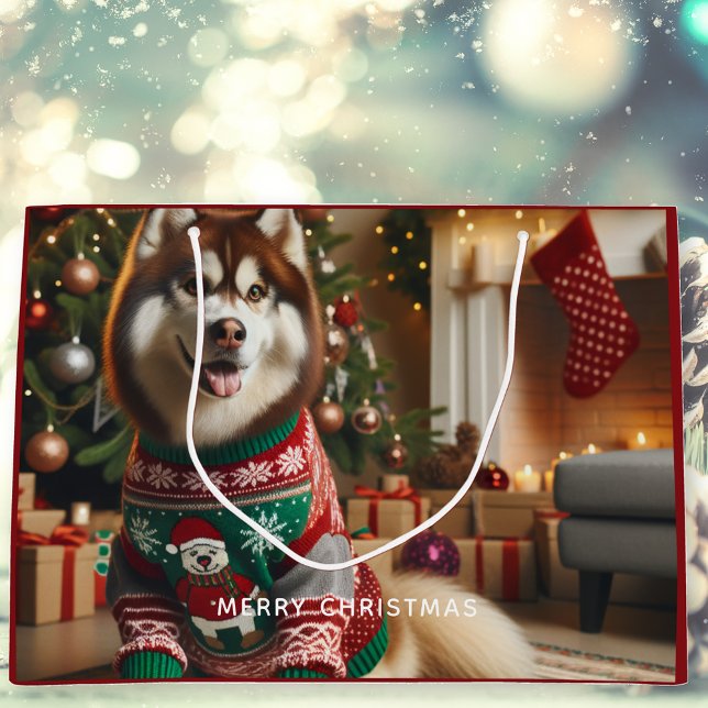 Frohe Weihnachts-Foto Große Geschenktüte (Von Creator hochgeladen)