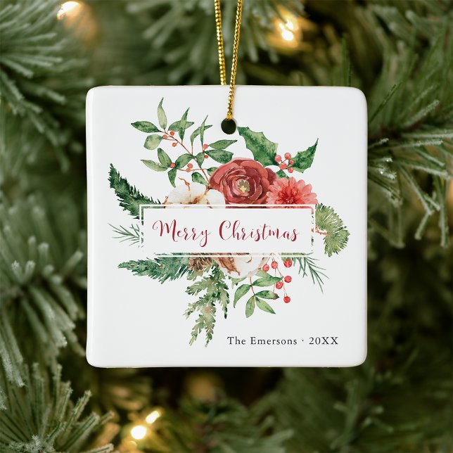Frohe Weihnachts-Foto Keramikornament (Merry Christmas Photo Ceramic Ornament
)