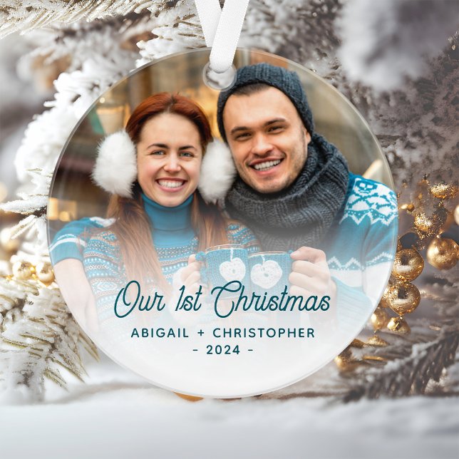 Frohe Weihnachts-Foto neu Türkisschrift Ornament (Von Creator hochgeladen)