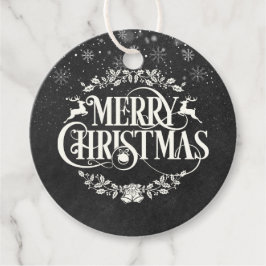 Frohe Weihnachts-Foto Schwarz-Weiß-Tafel Geschenkanhänger