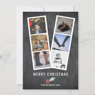 Frohe Weihnachts-Foto-Stand Holly und Black Feiertagskarte