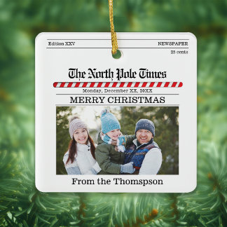 Frohe Weihnachts-Foto Typografie-Newsletter Keramikornament
