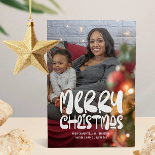 Frohe Weihnachts-Foto und Text Personalisiert Feiertagskarte