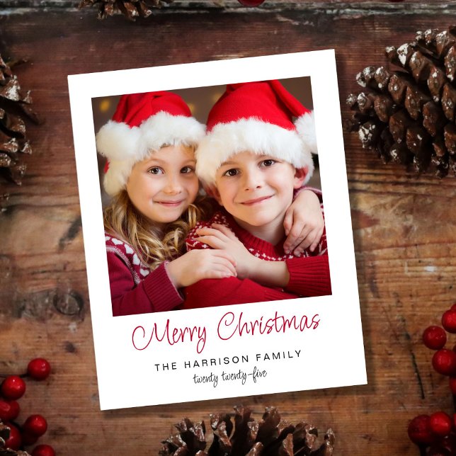 Frohe Weihnachts-Foto-Weihnachtskarte (Add a personal touch to your holiday wishes by featuring your favorite family photo)