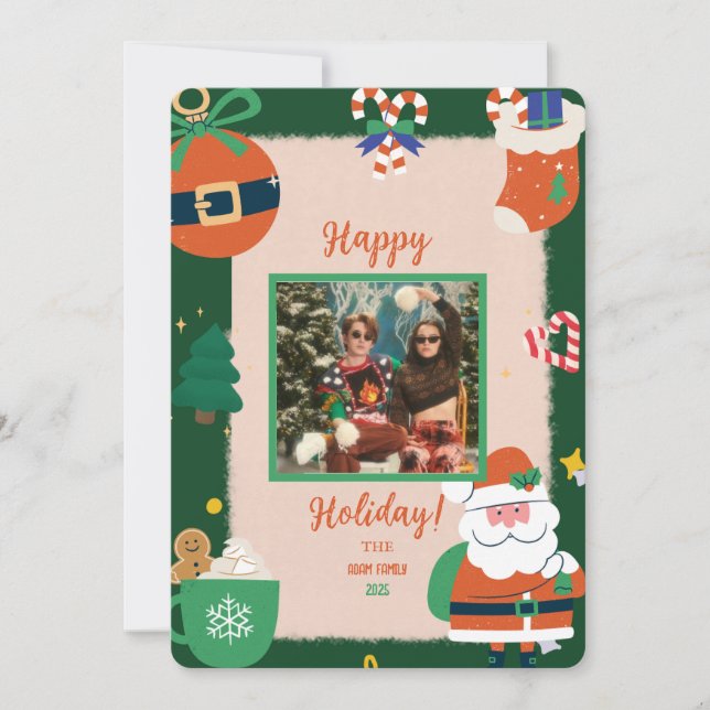 Frohe Weihnachts-Foto-Weihnachtskarte Einladung (Vorderseite)