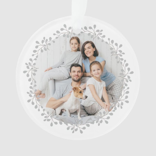 Frohe Weihnachts-Foto Wreath Ornament (Vorderseite)
