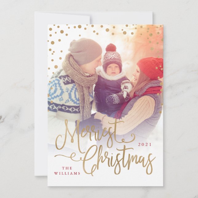 Frohe Weihnachts-Fotokarte Feiertagskarte (Vorderseite)