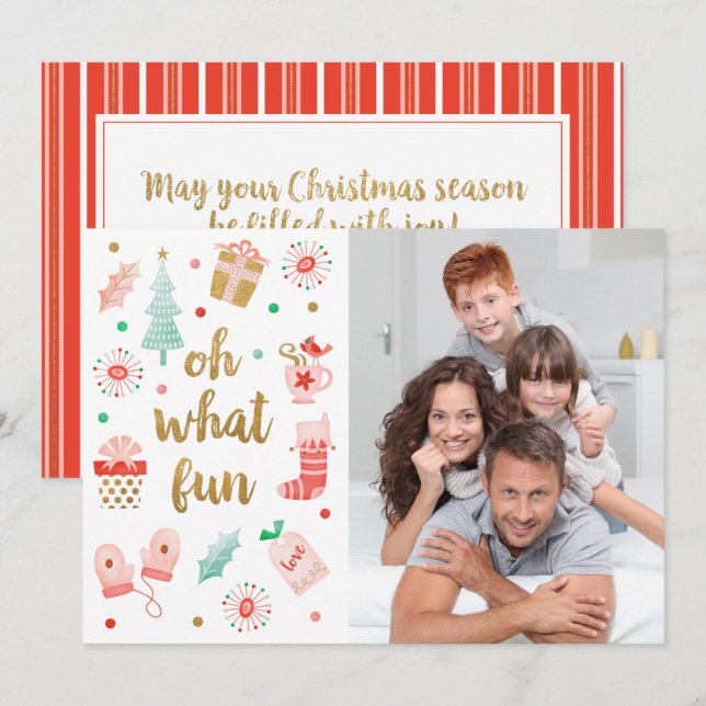 Frohe Weihnachts-Fotokarte Karte (Vorne/Hinten)