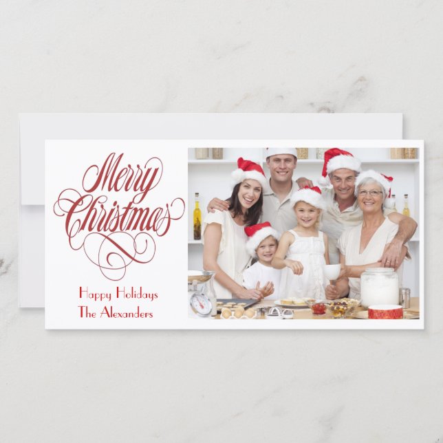 Frohe Weihnachts-Fotokarte Vorlage einfügen Bild (Vorderseite)