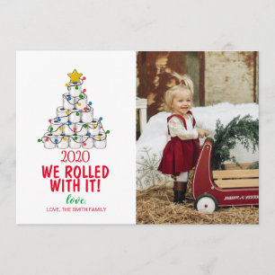 Frohe Weihnachts-Fotokarte Wir rollten mit ihr Einladung