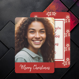 Frohe Weihnachts-Fotokarten - Red Star Design Karte